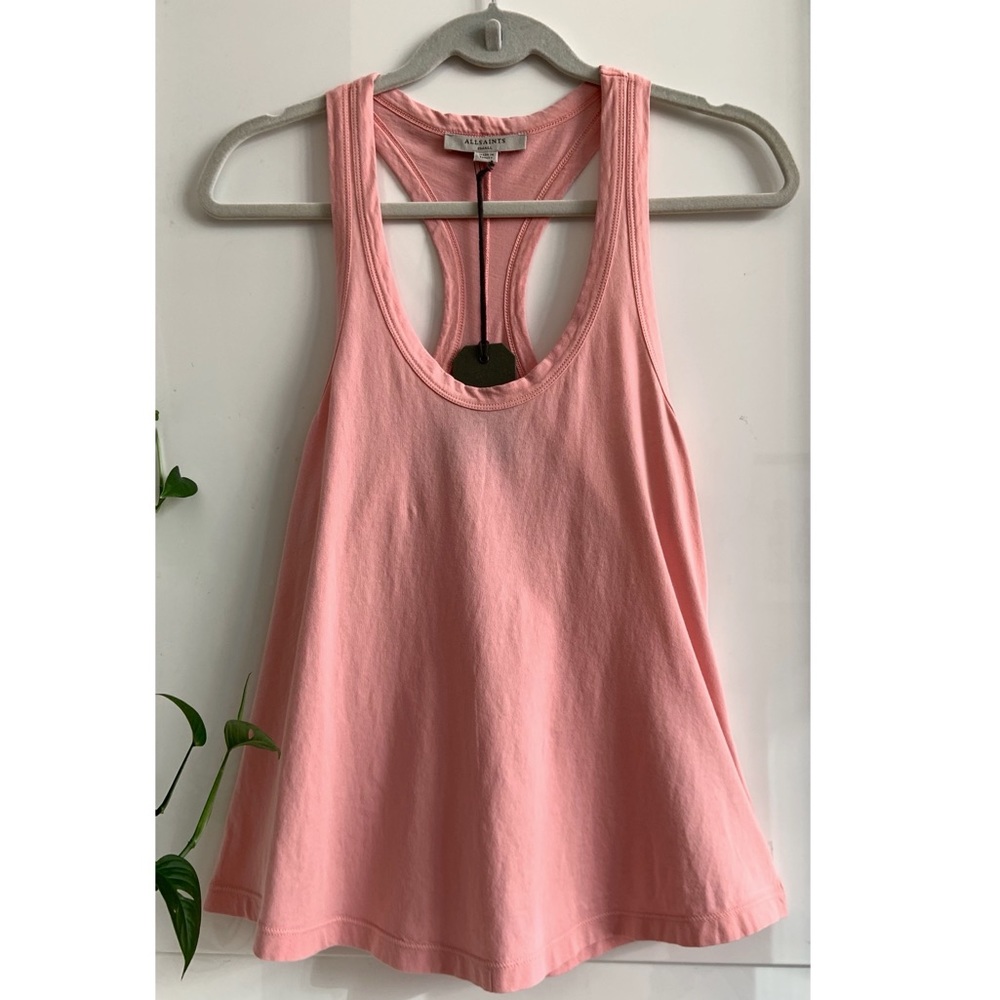 All Saints Pink Orvi Vest Racerback Tank Top Small